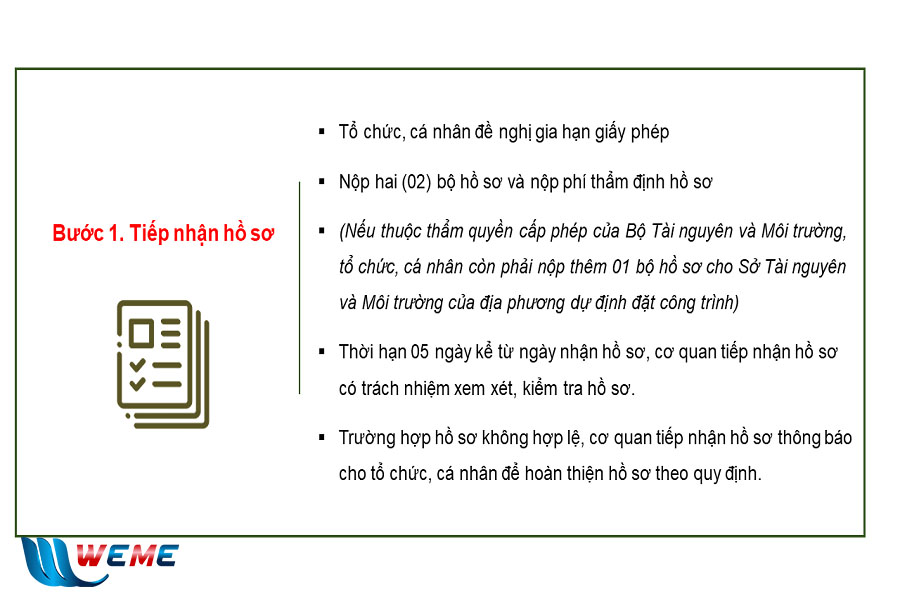 Trình tự gia hạn giấy phép xả thải - Bước 1